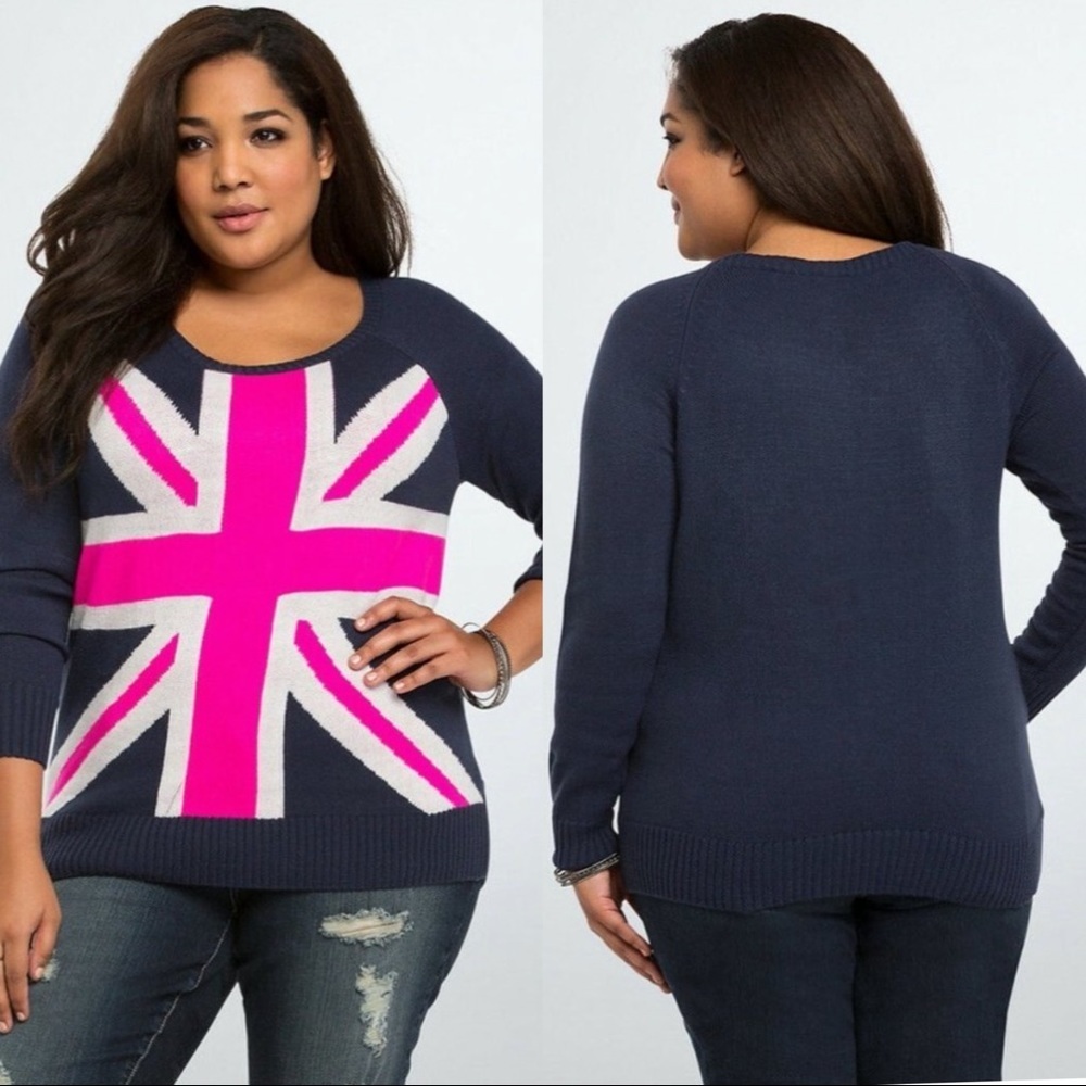 Torrid London Flag Crewneck Sweater Size Large